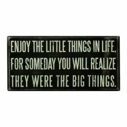 Discount 😍 Primitives By Kathy Primitives Black 'Enjoy The Little Things' Box Sign 🌟