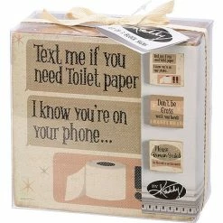 Best Pirce ✨ Primitives By Kathy Beige 'Text Me' Toilet Paper Block Sign 🔔