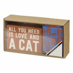 Promo ✨ Primitives By Kathy Blue & Red 'All You Need Is Love & A Cat' Sock Set - Adult 🎁