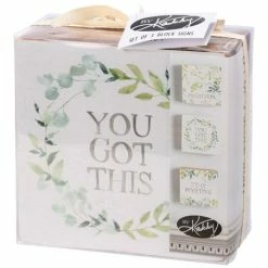 New 🔔 Primitives By Kathy White & Green 'You Got This' Box Sign - Set Of Three 🧨