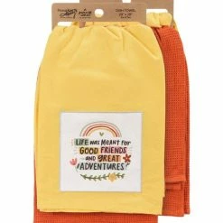 Deals 🛒 Primitives By Kathy Yellow & Orange 'Good Friends' Dish Towel - Set Of Two 🌟