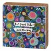 Coupon 🎉 Primitives By Kathy Blue & Purple 'Let Good Vibes Lead The Way' Floral Box Sign 😍