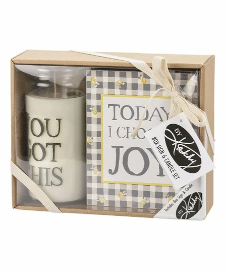 Coupon π Primitives By Kathy White & Yellow 'Today I Choose Joy' Box Sign & Candle β