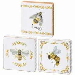 Best Pirce 💯 Primitives By Kathy White & Yellow Bee 'Happy' Block Sign Set 🧨