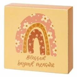 Top 10 🧨 Primitives By Kathy Yellow & Pink 'Blessed Beyond Measure' Box Sign 🎉