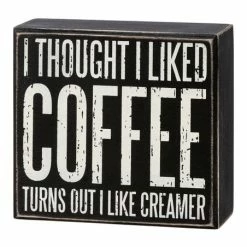 Brand new 🌟 Primitives By Kathy Black & White 'I Like Creamer' Block Sign ✨