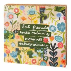 Best deal ⌛ Primitives By Kathy Green & Yellow 'Best Friends' Floral Box Sign 🛒