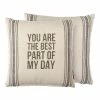 New 😉 Primitives By Kathy Beige & Gray 'You Are The Best Part Of My Day' Throw Pillow 🧨