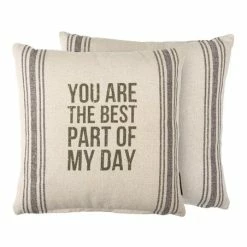 New 😉 Primitives By Kathy Beige & Gray 'You Are The Best Part Of My Day' Throw Pillow 🧨
