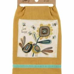 Best reviews of 😀 Primitives By Kathy Mustard 'Bee Happy' Love Birds Dish Towel ⌛