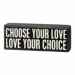New 😍 Primitives By Kathy Black & White 'Choose Your Love' Block Sign ❤️