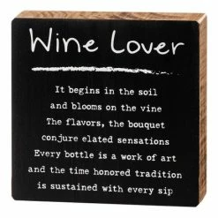 Hot Sale ⌛ Primitives By Kathy Black & White 'Wine Lover' Box Sign 🎉