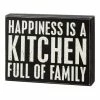 Coupon 🥰 Primitives By Kathy Black & White 'Happiness Is Kitchen Full Of Family' Block Sign 🧨
