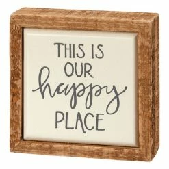 Outlet 🌟 Primitives By Kathy Beige 'Happy Place' Mini Box Sign ⭐