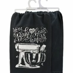 Discount ✔️ Primitives By Kathy Black & White 'Bake My Heart' Mixer Dish Towel ✔️