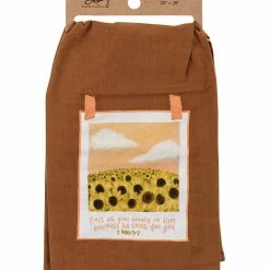 Best Sale ❤️ Primitives By Kathy Brown Multicolor 'Cast All Your Anxiety' Dish Towel Set 🤩