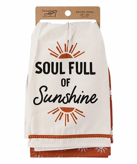 Wholesale β¨ Primitives By Kathy White & Orange 'Soul Full Of Sunshine' Towel Set π