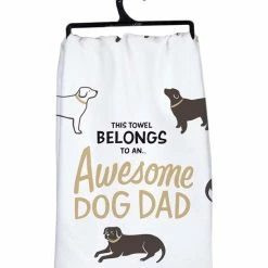 Discount 😉 Primitives By Kathy White & Beige 'Awesome 🐕 Dog Dad' Tea Towel Set ✨