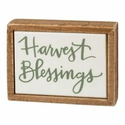 Best Sale ✔️ Primitives By Kathy White & Green 'Harvest Blessings' Box Sign 🔥