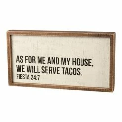 Best Pirce 👍 Primitives By Kathy Beige 'Serve Tacos' Inset Box Sign 🛒