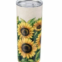 Coupon ⌛ Primitives By Kathy Yellow & Green Sunflower Coffee Tumbler ✔️