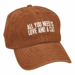 Wholesale ⌛ Primitives By Kathy Brown & White 'Love & A Cat' Embroidered ⚾ Baseball Cap 🤩