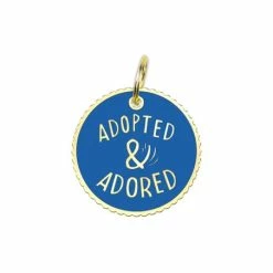 Discount 👍 Primitives By Kathy Blue & Goldtone 'Adopted & Adored' Pet Tag 😀