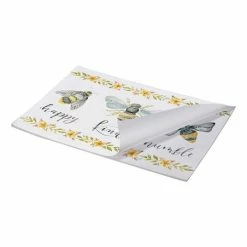 Outlet 🔥 Primitives By Kathy White Bee 'Happy Kind Humble' Paper Place Mat - Set Of 24 👏