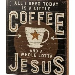 Promo ⭐ Primitives By Kathy Black & Brown 'A Little Coffee' Box Sign 😀