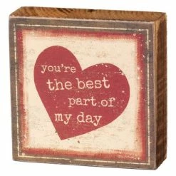 Wholesale 🤩 Primitives By Kathy Beige & Red 'You're The Best Part Of My Day' Block Sign 🌟