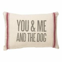 Deals 🤩 Primitives By Kathy Cream & Red Stripe 'You & Me & The 🐶 Dog' Throw Pillow 😍