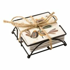 Best deal 🤩 Primitives By Kathy Cream & Green Retro 'Wonderful World' Coaster Set 💯