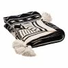 Brand new 👏 Primitives By Kathy Black & Cream Geometric Tassel-Accent Throw 😍