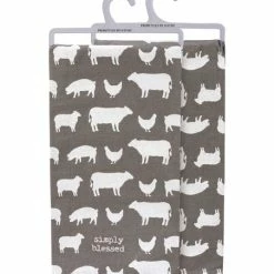Deals 🤩 Primitives By Kathy Gray 'Simply Blessed' Farm Animal Linen-Blend Dish Towel 😀