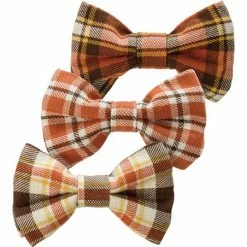 Best Sale 🥰 Primitives By Kathy Orange & Yellow Plaid Large Pet Bow-Tie Set 👏