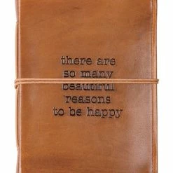 Promo 🛒 Primitives By Kathy Brown 'Be Happy' Leather-Bound Journal 🔥
