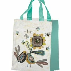 Promo 🛒 Primitives By Kathy Cream & Mint 'Bee Happy' Daily Tote ❤️