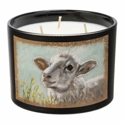 New 🔔 Primitives By Kathy Black & Blue Multicolor Sheep Jar Candle 👏