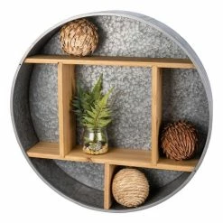 Brand new ⭐ Primitives By Kathy Gray & Brown Divided Round Metal Shelf ❤️