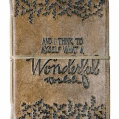 Buy 👍 Primitives By Kathy Brown 'What A Wonderful World' Leather Journal ❤️
