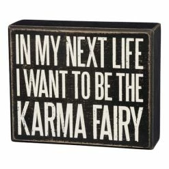 Flash Sale 😉 Primitives By Kathy Black 'Karma Fairy' Wood Block Sign ✨