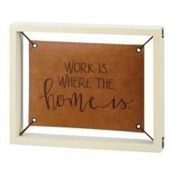 Best Pirce 🔥 Primitives By Kathy 'Work Is Where The Home Is' Faux Leather Wall Art 😉