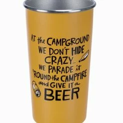 Brand new 🛒 Primitives By Kathy Yellow 'Give It A Beer' Tumbler 😉