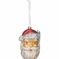 Promo ✔️ Primitives By Kathy White & Red Santa Face Ornament 🛒