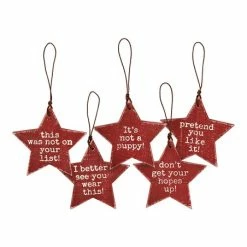 Outlet ❤️ Primitives By Kathy Red 'Not On Your List' Star Gift Tag - Set Of Five 🧨