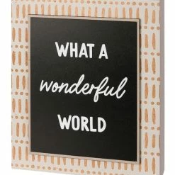 Best deal 🌟 Primitives By Kathy White & Black Geometric 'Wonderful World' Box Sign 🤩