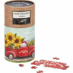 Promo ⌛ Primitives By Kathy Red Truck 'Sunny Blooms Farm' Sunflowers Puzzle 🧨