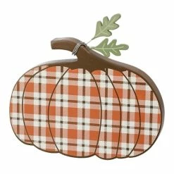 Best Sale 👏 Primitives By Kathy Orange Plaid Pumpkin Wall Art 🎁