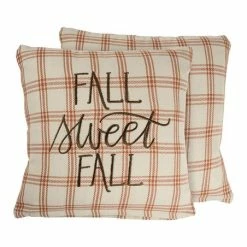 Hot Sale 💯 Primitives By Kathy Brown & Cream Plaid 'Fall Sweet Fall' Throw Pillow ❤️