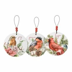 Brand new 🎁 Primitives By Kathy Green & Red Bird 'Joy' Ornament - Set Of Three 🥰